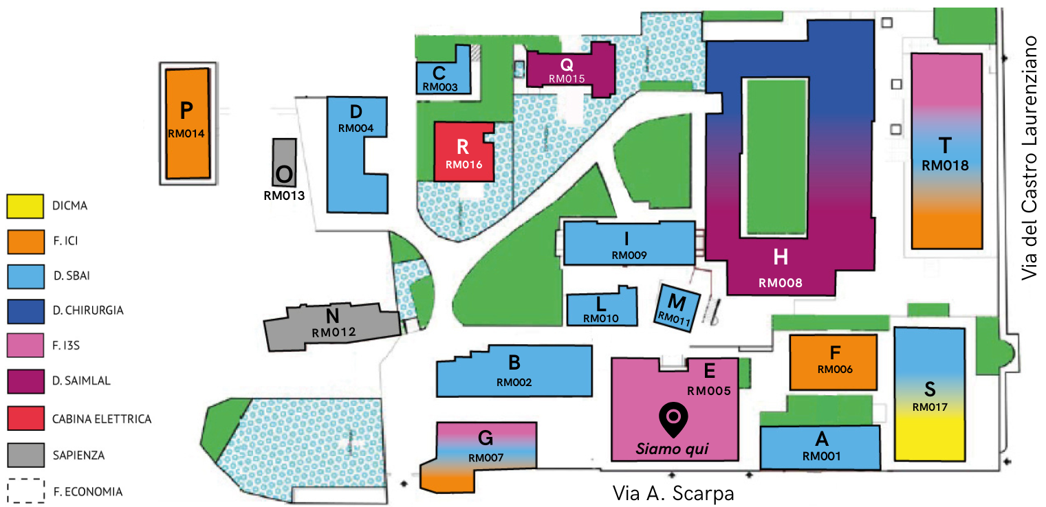 Mappa via Scarpa e via del Castro Laurenziano