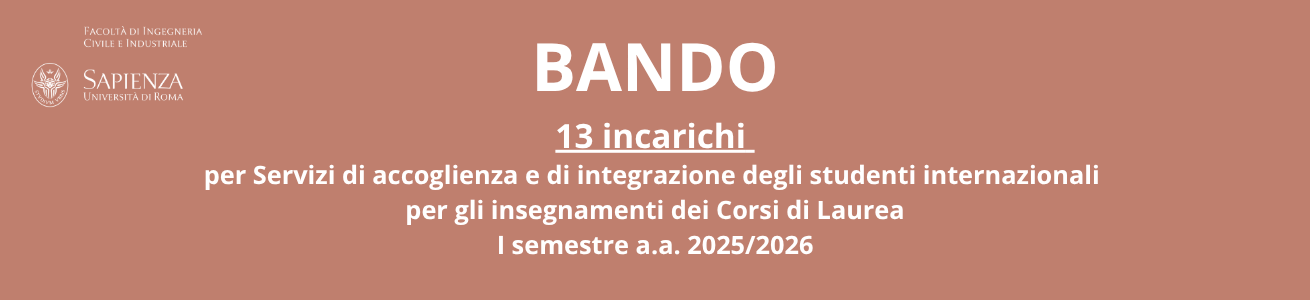 BANDO - 13 incarichi per Servizi di accoglienza e di integrazione degli studenti internazionali per GLI insegnamenti dei CORSI DI LAUREA per il I semestre a.a. 2025/2026