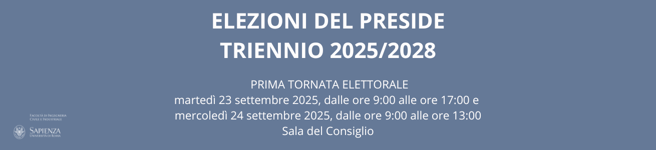 Convocazione Assemblea di Facoltà seduta straordinaria ELEZIONI PRESIDE TRIENNIO 2025/2028 - 23 e 24 settembre 2025