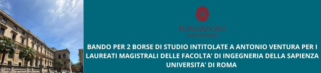 Bando di concorso in oggetto per n. 2 borse di studio intitolate alla memoria di "Antonio Ventura"